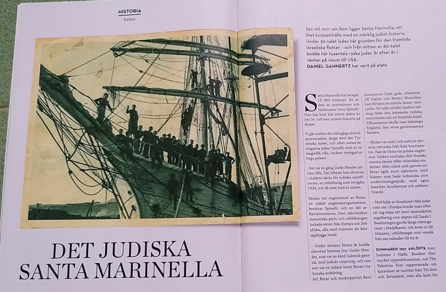 JUDISK – la più importante rivista ebraica di Svezia parla di Santa Marinella in occasione della giornata della memoria